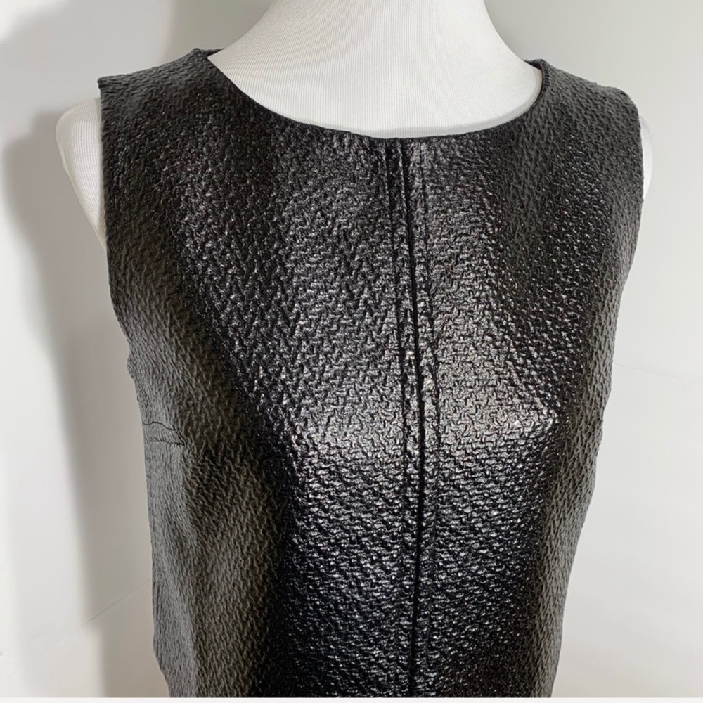 SOLD-Banana Republic Faux Leather Coated Twill Top - Picture 4 of 8